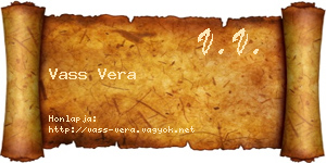 Vass Vera névjegykártya